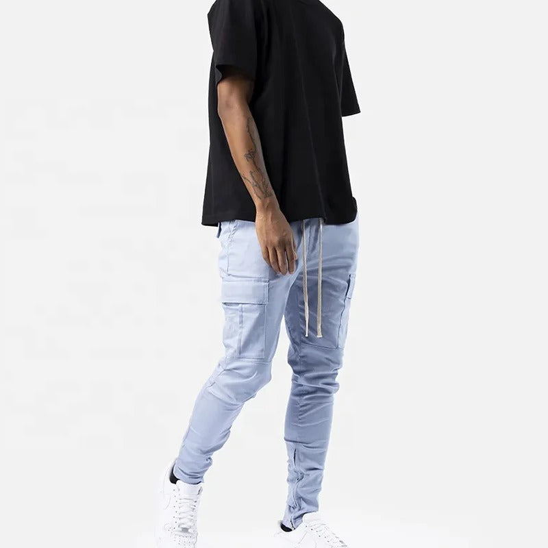 Spodnie cargo z elastycznej bawełny