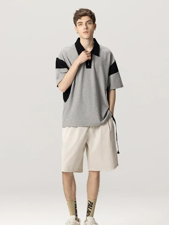 Koszulka polo z półzamkiem z mieszanki bawełnianej