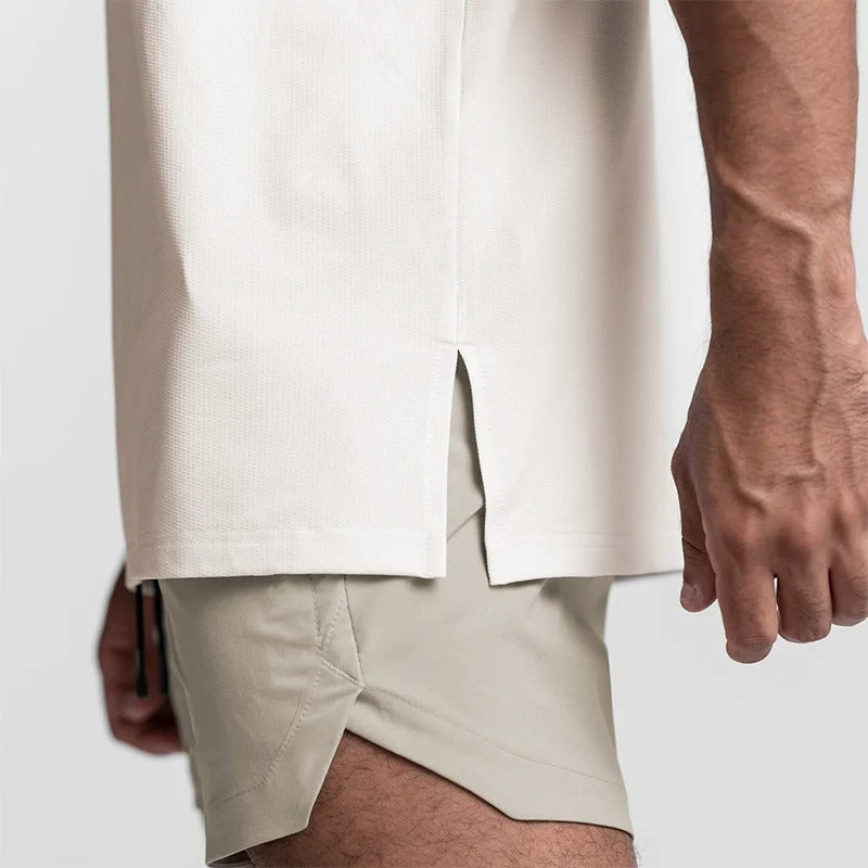 Krótkie spodenki z materiału syntetycznego