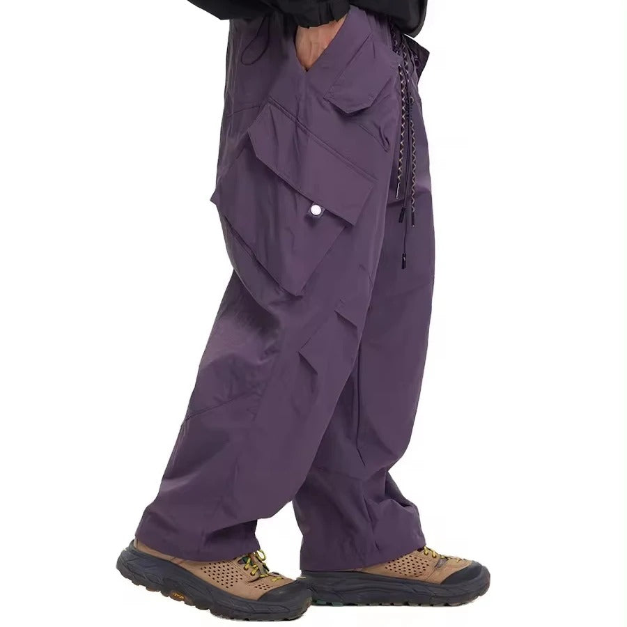 Spodnie cargo z materiału syntetycznego