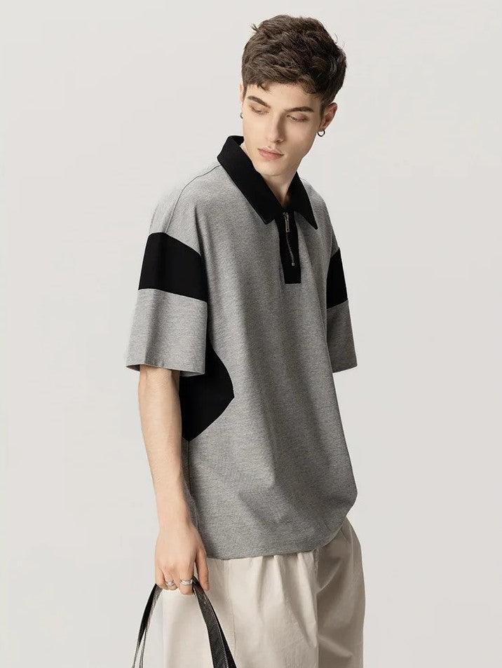 Koszulka polo z półzamkiem z mieszanki bawełnianej