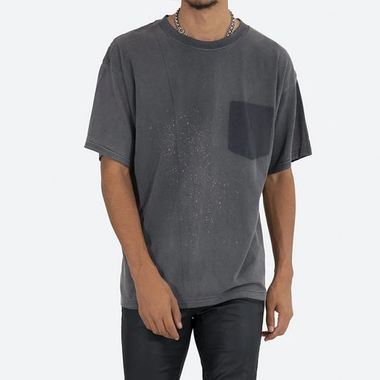 T-shirt z bawełny z efektem sprania